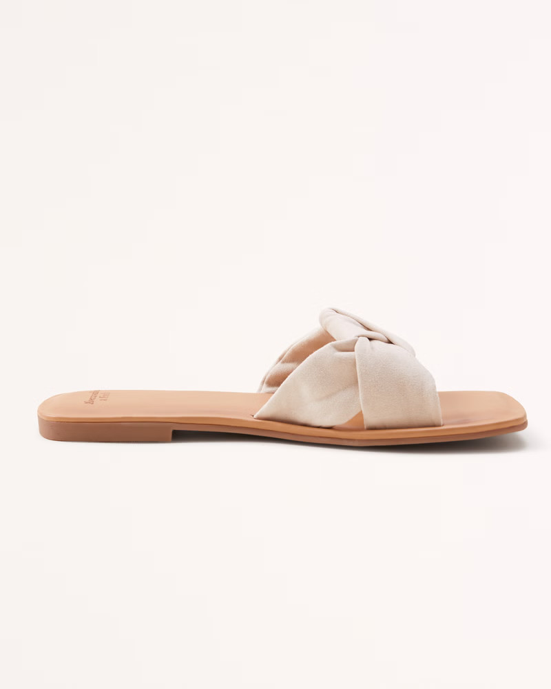Knotted Suede Slide Sandals | Abercrombie & Fitch (US)