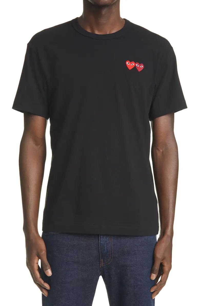 Comme des Garçons PLAY Twin Hearts Slim Fit Jersey T-Shirt | Nordstrom | Nordstrom