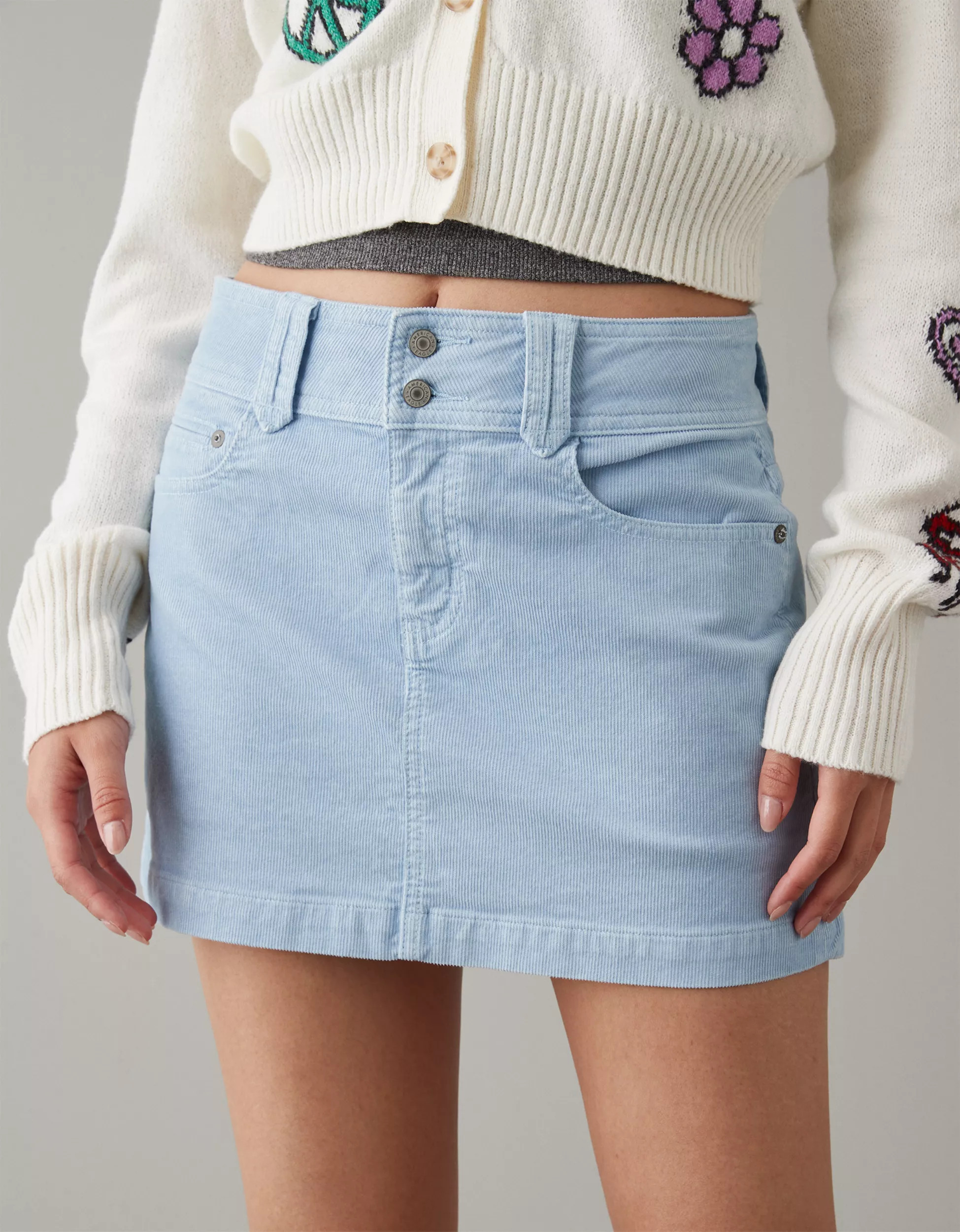 AE Super Stretch High-Waisted Corduroy Mini Skirt | American Eagle Outfitters (US & CA)