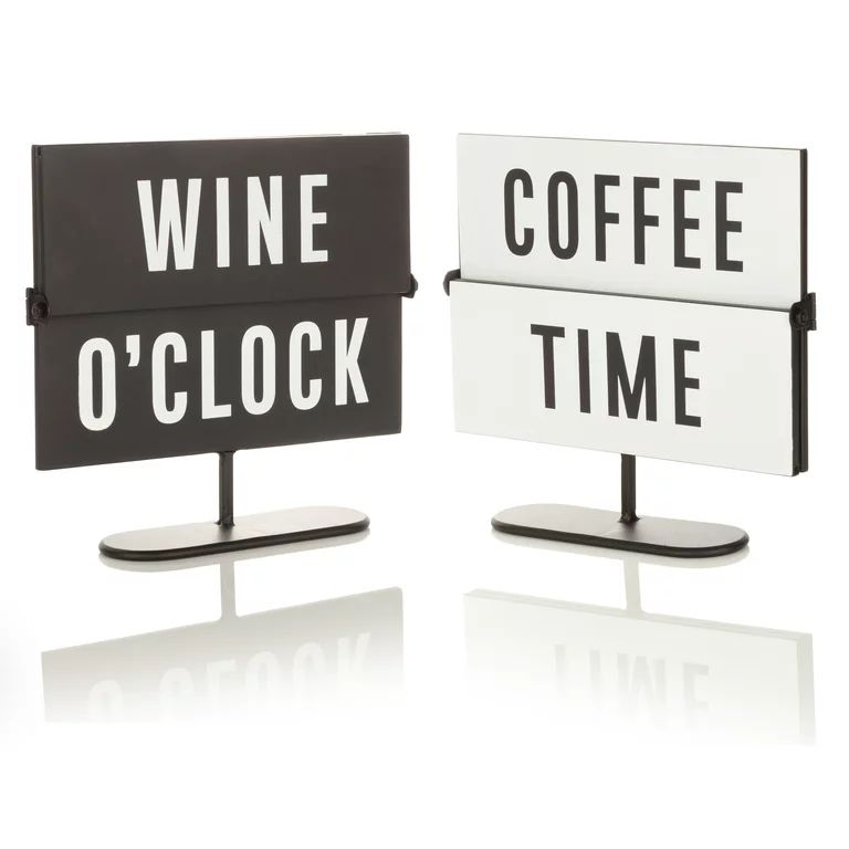 Mainstays Black & White Metal Wine and Coffee Tabletop Flip Sign, 7.9" x 8.5" | Walmart (US)