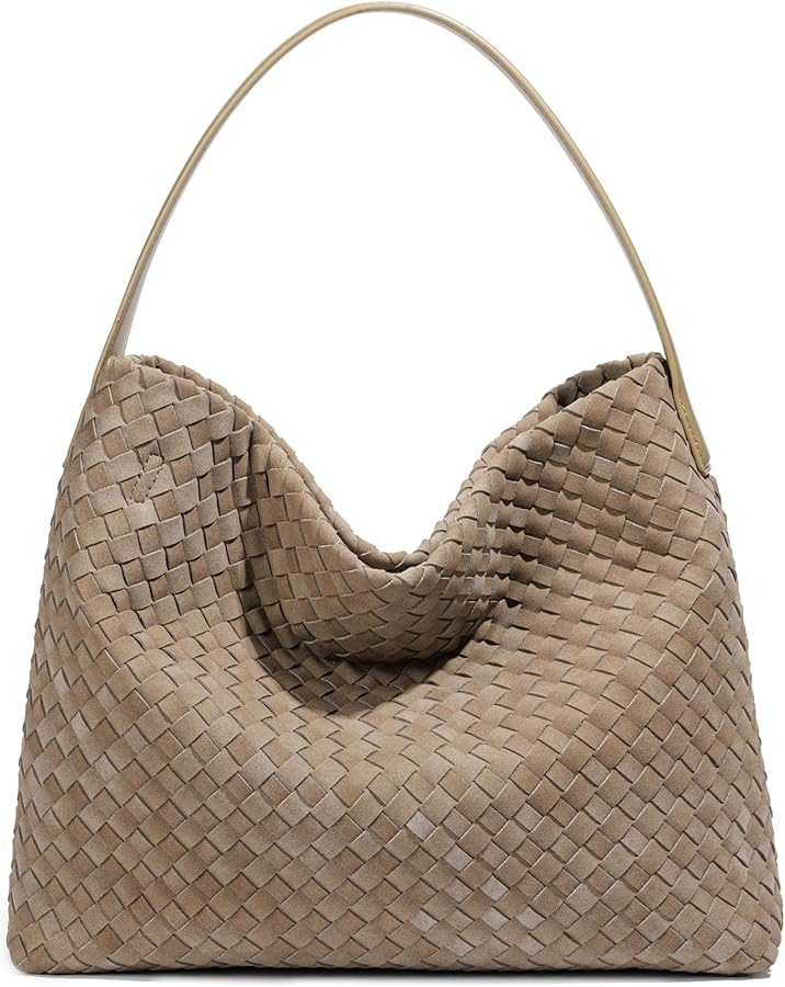 Rejolly Suede Tote Bag for Women Woven Hobo Handbag Slouchy Shoulder Purse Crossbody Designer Bag | Amazon (US)