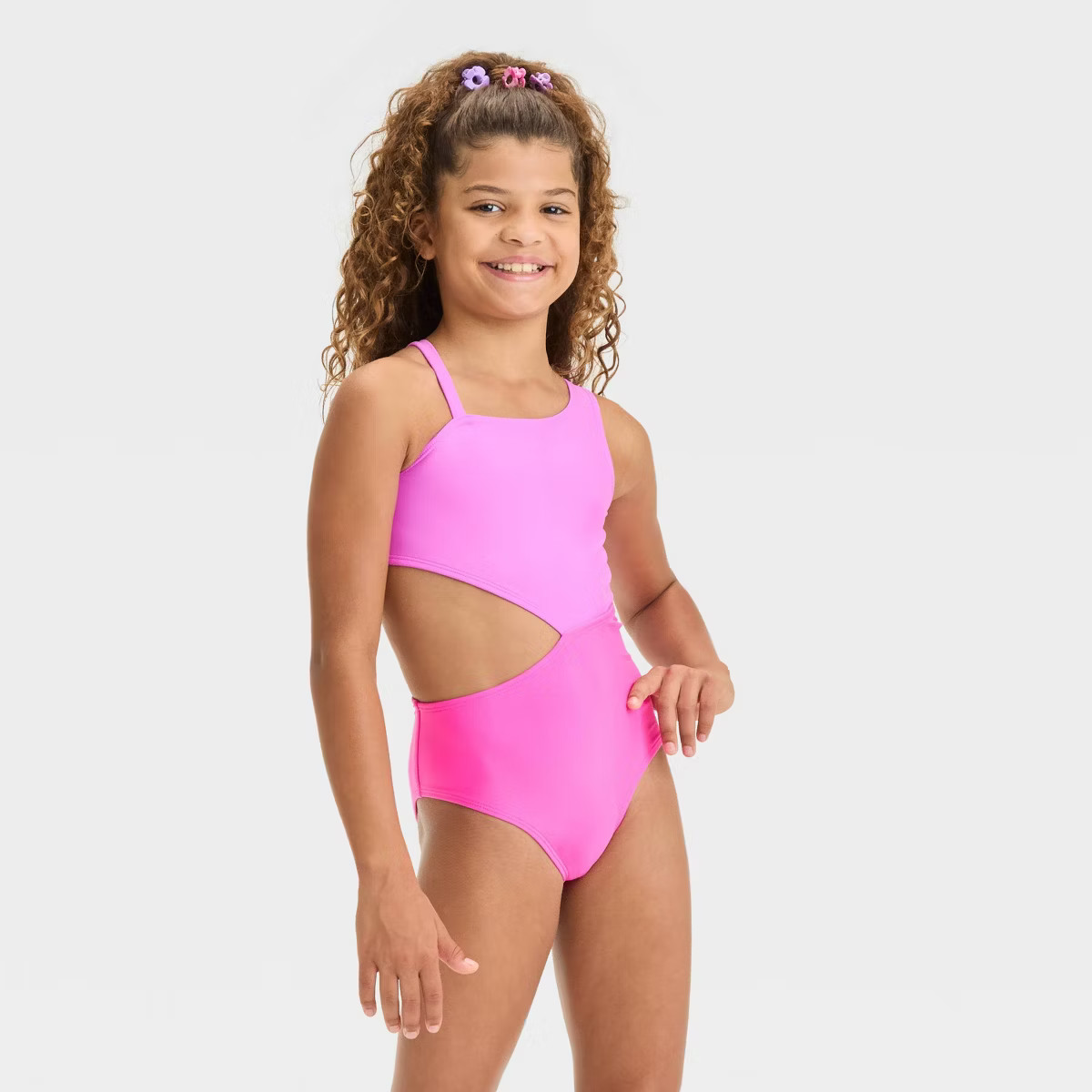Girls' Solid One Piece Swimsuit - Cat & Jack™ | Target