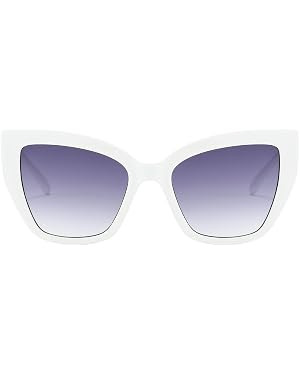Oversized Cat Eye Sunglasses for Women Fashion Big Cateye Frame Sunnies Trendy UV400 Black Shades | Amazon (US)