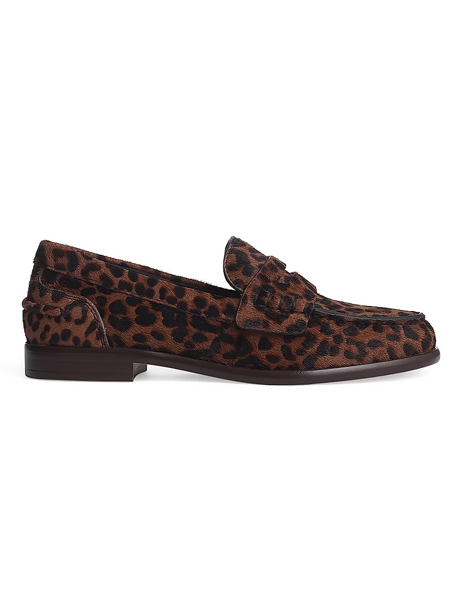 rag & bone Women's Carter Printed Calf Hair Penny Loafers - Leopard - Size 7 | Saks Fifth Avenue