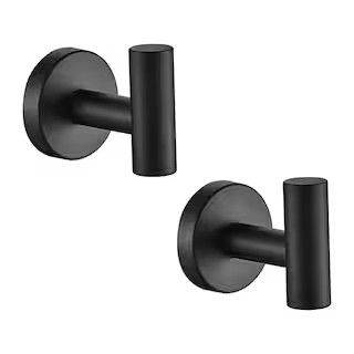 FORIOUS Bathroom Robe Hook and Towel Hook Wall Mounted Stainless Steel in Matte Black (2-Pack) HH... | The Home Depot