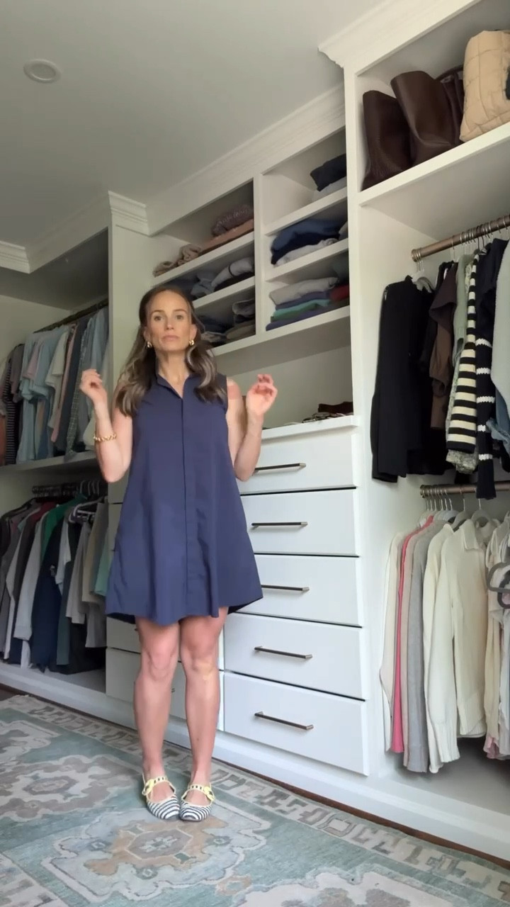 Polished and cute spring outfit - perfect for work or running errands. I linked the shorts I wear underneath too for chasing kids. ;) Wearing an XS in the dress. ballet flats are TTS.

#LTKShoeCrush#LTKOver40#LTKPetite