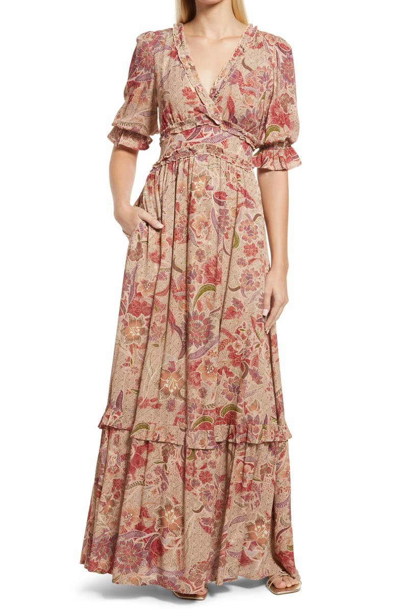 BTFL-life Floral Ruffle Maxi Dress | Nordstrom | Nordstrom