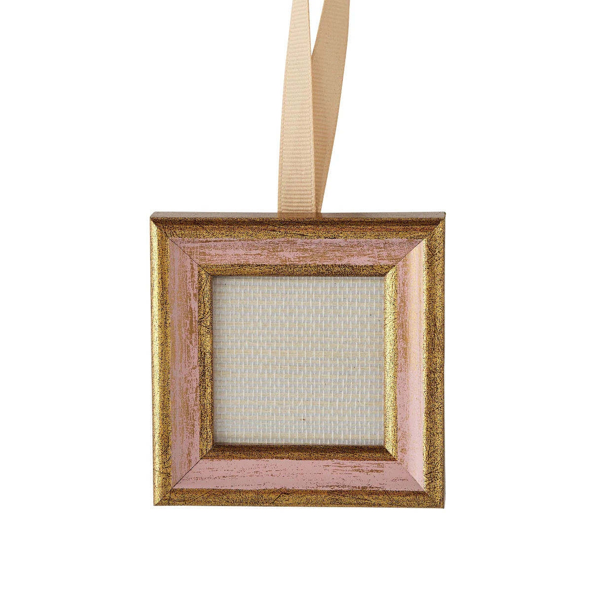 Florentine Frame Ornament - Pink Gold Cream Ribbon | Caitlin Wilson Design