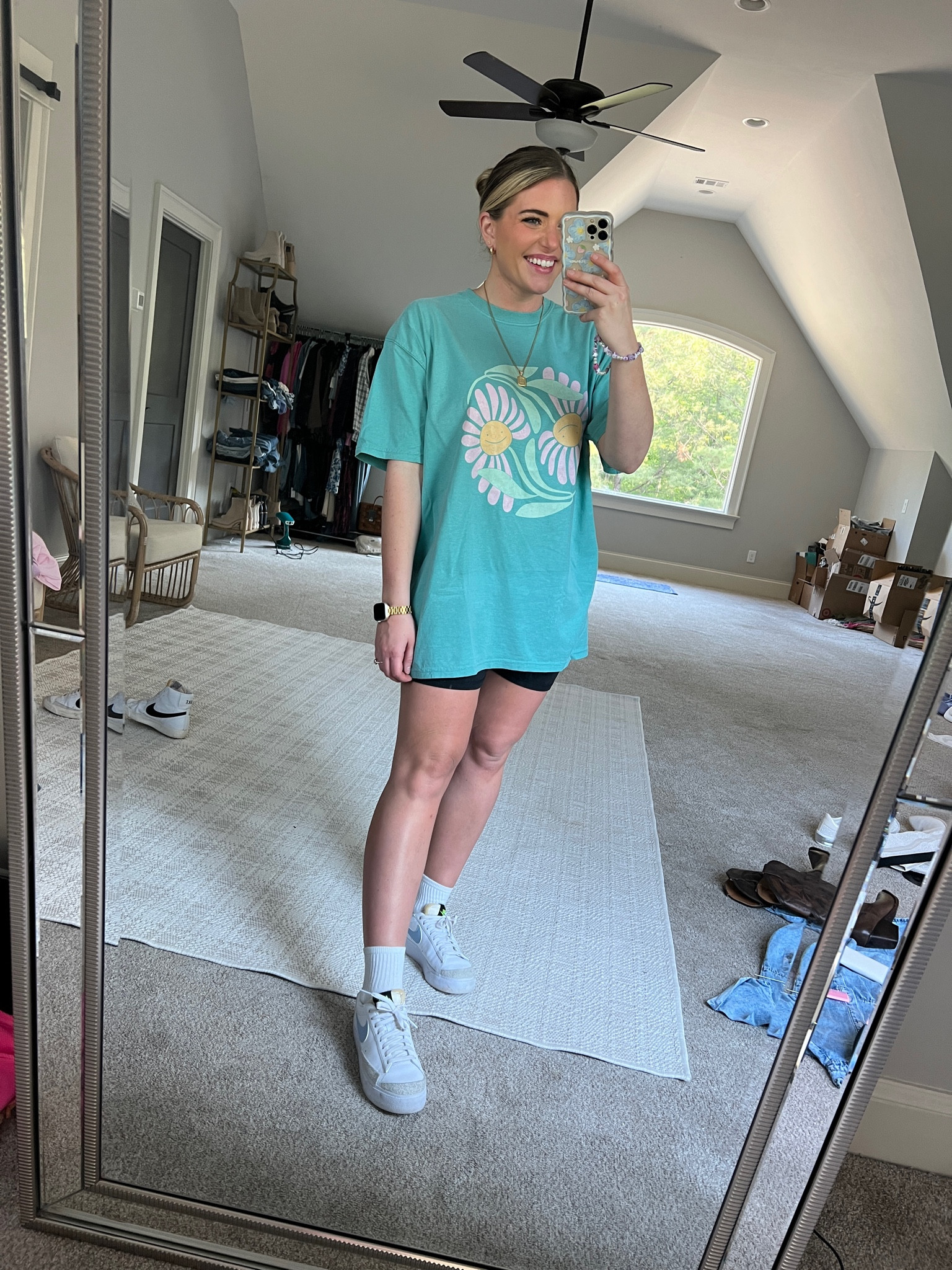 Code MORGAN for 25% off my cute flower tee - sized up 2 to the XL for a very oversized & comfy fit. ⭐️
Fave bike shorts TTS - M 5”
sneakers TTS 

Oversized tee flower shirt cute tee comfort colors tshirt soft tee bike shorts outfit Nike blazer sneakers platform Concert outfit western outfit cowboy boots cowgirl boots country concert Nashville size 8 midsize mom style  comfy outfit 


#LTKFind #LTKunder50 #LTKtravel