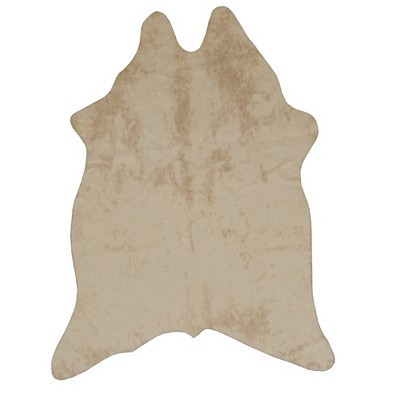 Linon 3'9"x5' Mini Faux Hide Rug Ivory: White Fuzzy Faux Fur Accent, Farmhouse Style, Animal Print, Indoor Use | Target