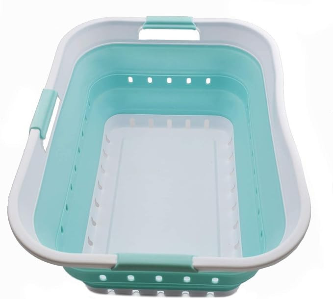 SAMMART 42L (11 gallon) Collapsible Plastic Laundry Basket - Foldable Pop Up Storage Container/Or... | Amazon (US)