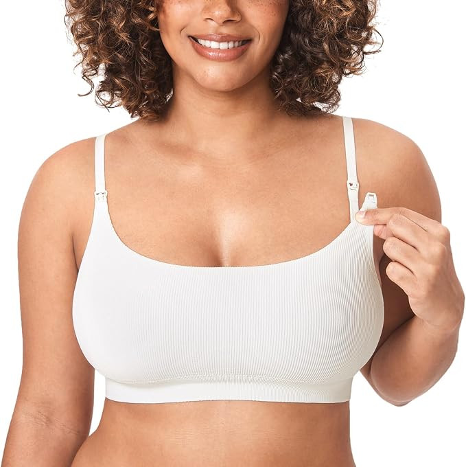MOMANDA Ribbed Nursing Bras for Breastfeeding Soft Lift Maternity Sleep Bra Wireless Seamless Com... | Amazon (US)