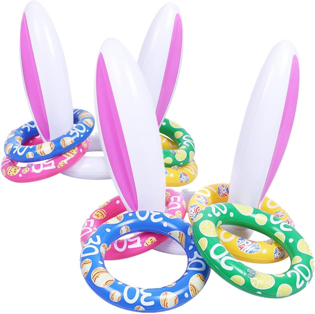 Max Fun Easter Inflatable Bunny Ring Toss Games Inflatable Toss Game for Easter Party Favors Indo... | Amazon (US)
