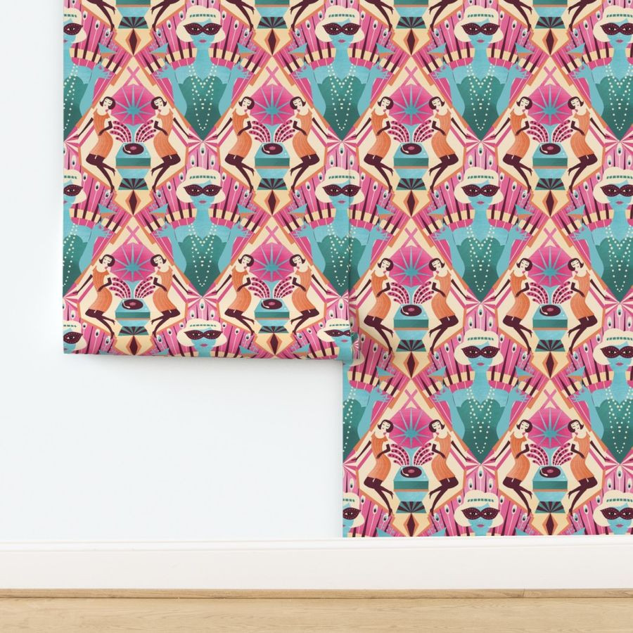 art deco cocktail party // pink | Spoonflower