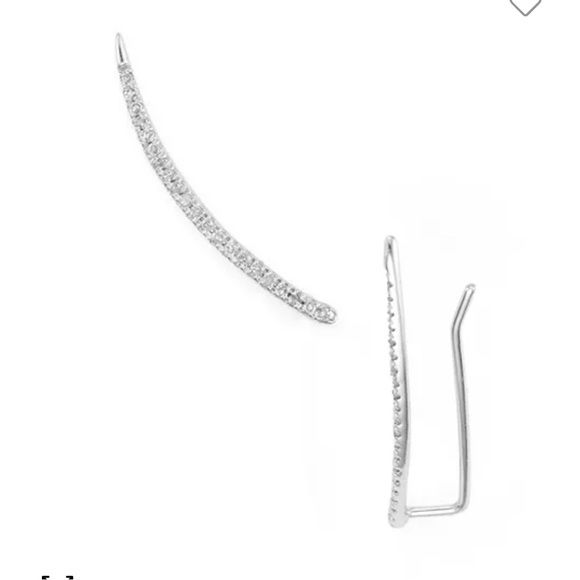 Adina Reyter Diamond Pavé Curve Wing Threader Earrings | Poshmark