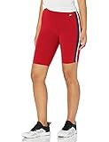 Tommy Hilfiger Women's High Rise Biker Short, Bright Red Stripe, Large | Amazon (US)