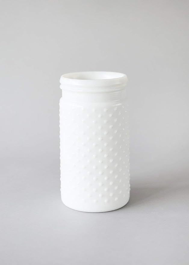 Glass Hobnail Jar in White - 7.5" Tall | Amazon (US)