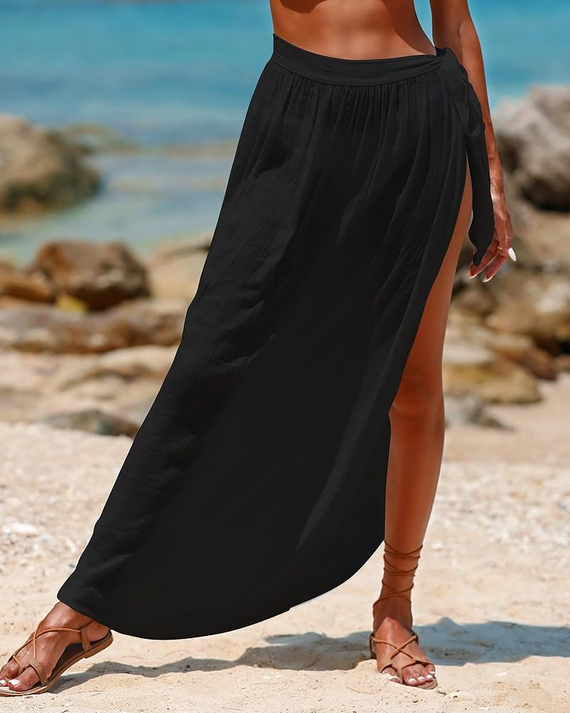 Eicolorte Cover Up Skirt Open Front Swimsuit Wrap Cover Ups Summer Beach Skirts With Slit For Wom... | Amazon (US)