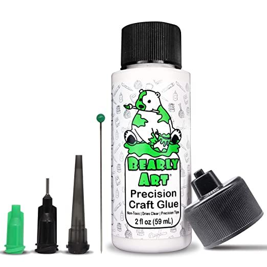 Bearly Art Precision Craft Glue - The Mini - 2fl oz with Tip Kit - Dries Clear - Metal Tip - Wrin... | Amazon (US)