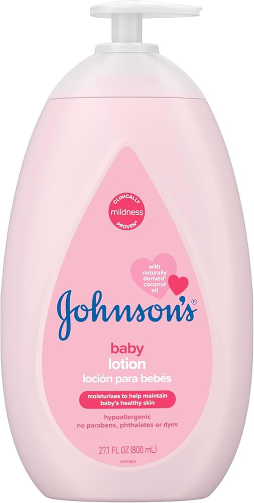 Johnson's Moisturizing Mild Pink Baby Lotion with Coconut Oil for Delicate Baby Skin, Paraben-, P... | Amazon (US)