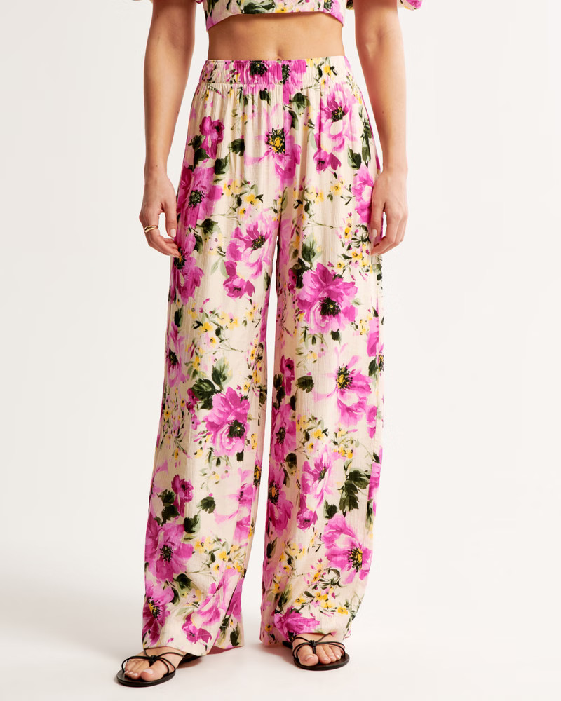 Women's Crinkle Textured Pull-On Pant | Women's Bottoms | Abercrombie.com | Abercrombie & Fitch (US)