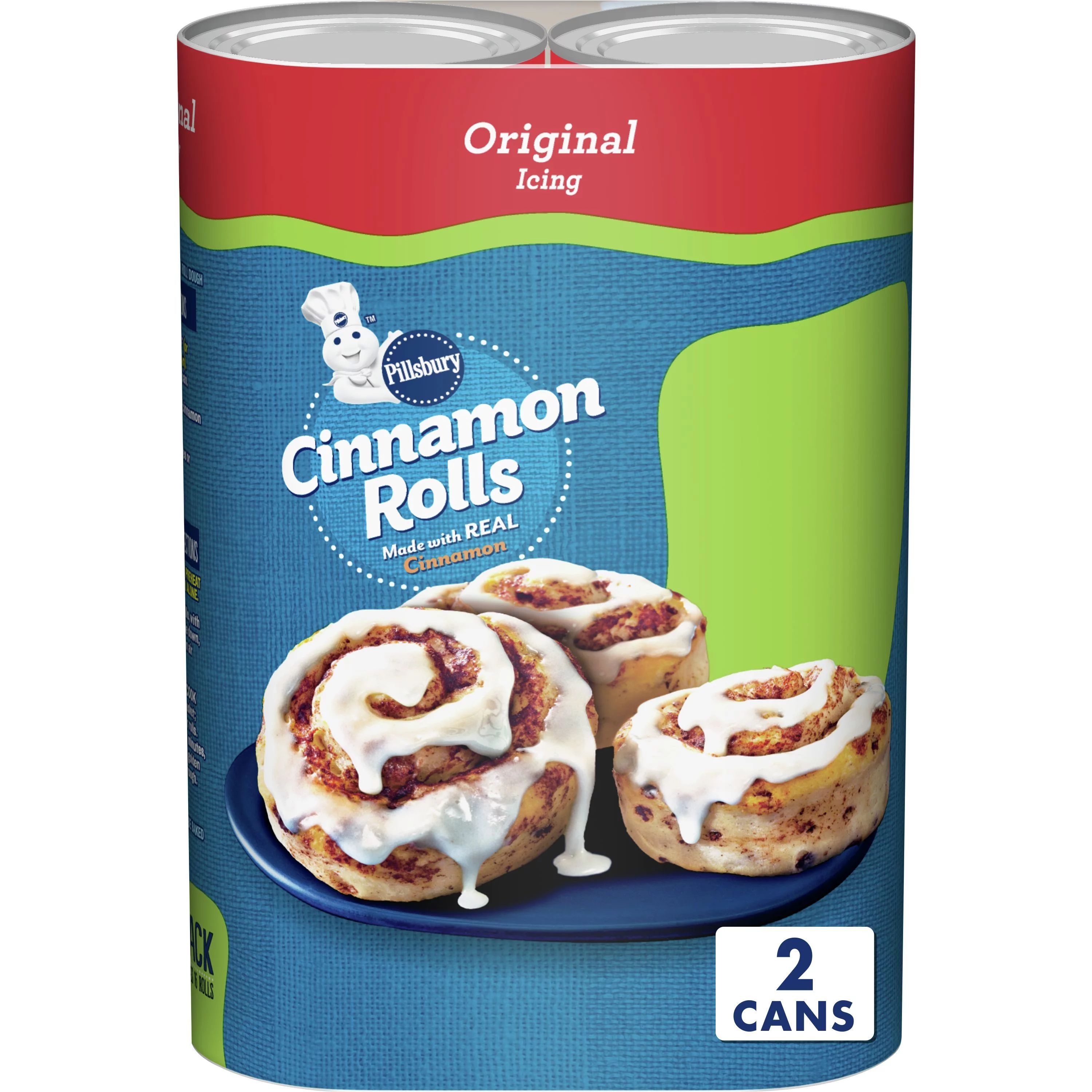 Pillsbury Cinnamon Rolls with Original Icing, 2-Pack, 16 Count | Walmart (US)