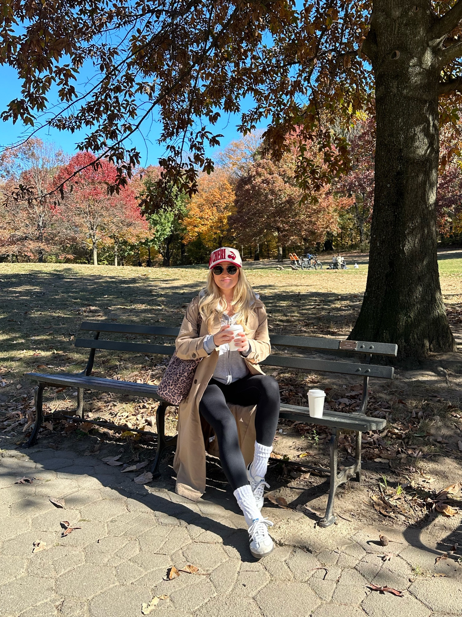 Cute and easy fall outfit idea! Leggings with  hoodie, trench coat, scrunch socks, adidas, and a cute hat! 

#LTKFindsUnder100 #LTKSeasonal #LTKFindsUnder50
