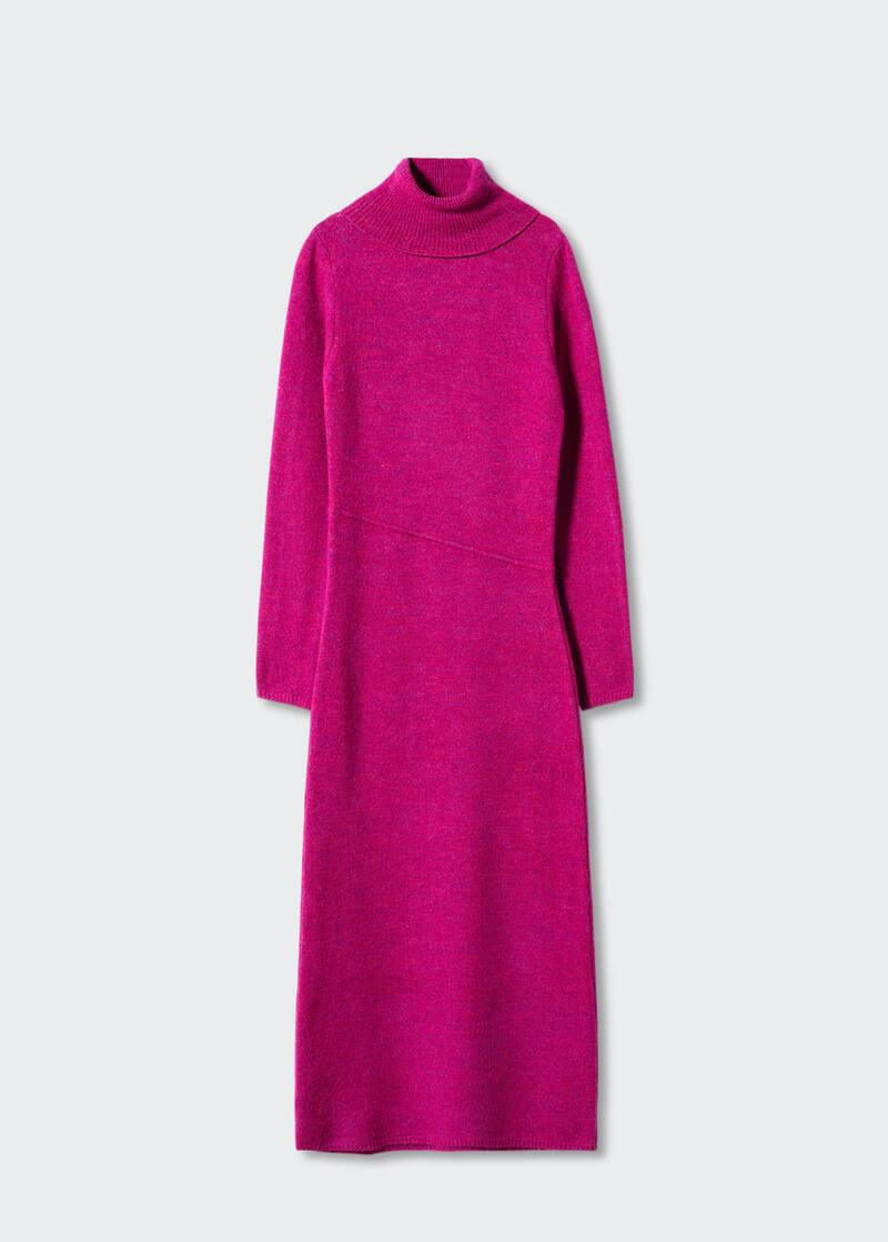 Knitted turtleneck dress | MANGO (UK)