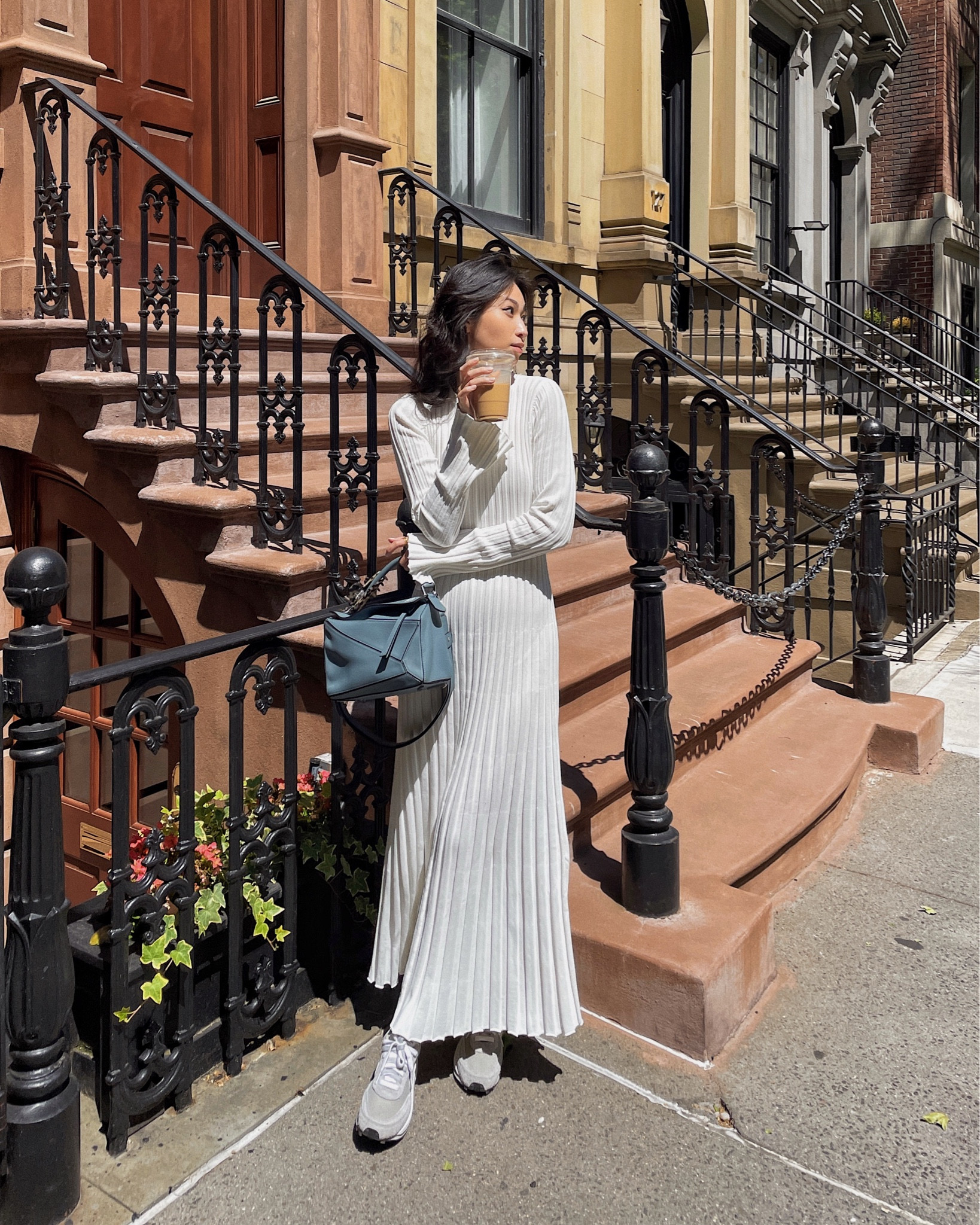 Easy white ribbed knit dress for strolling NYC 🫶🏼 

#LTKSeasonal #LTKFind #LTKstyletip
