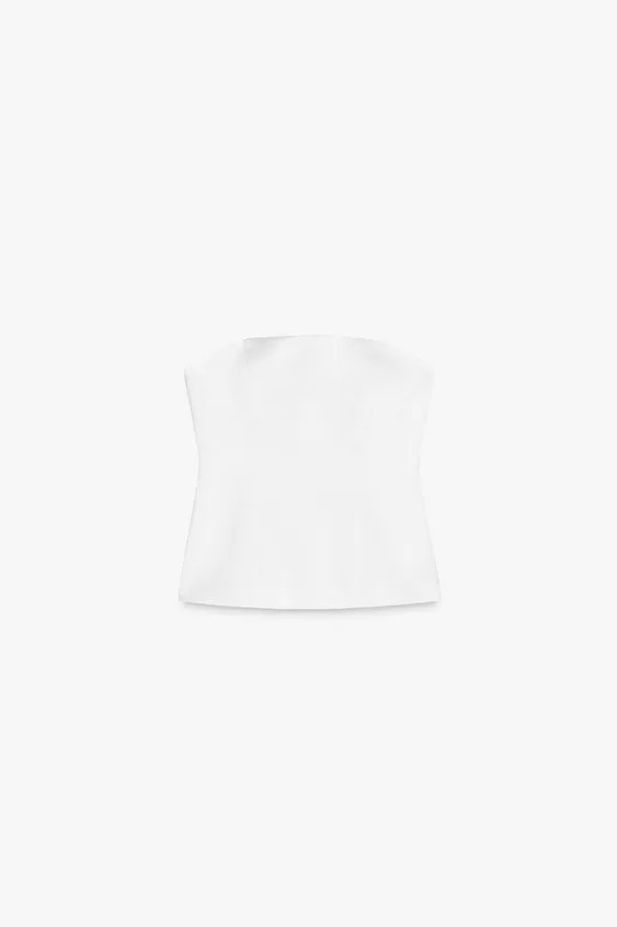 Strapless straight-neck top. Matching lining. Hidden back zip closure. | Zara US
