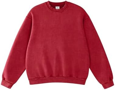FAIABLE Womens Acid Wash Crewneck Sweatshirt Oversized Fleece Heavyweight Sweatshirts Unisex Vint... | Amazon (US)