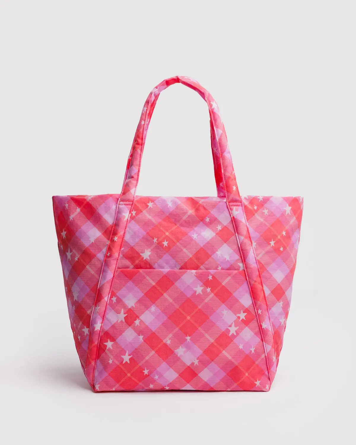 Cloud Bag Pink Star Plaid - Baggu | BAGGU