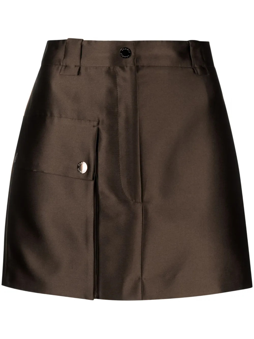 SANDRO Satin Cargo Miniskirt - Farfetch | Farfetch Global