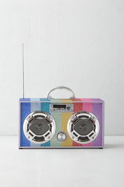 Wireless Express Rhinestone Bling Boombox With LED Speakers | Urban Outfitters (US and RoW)