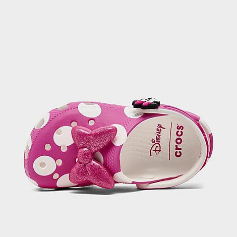 Crocs Kids Toddler x Disney Minnie Mouse Classic Clog Shoes in Pink Size: 10.0 | Finish Line (US)