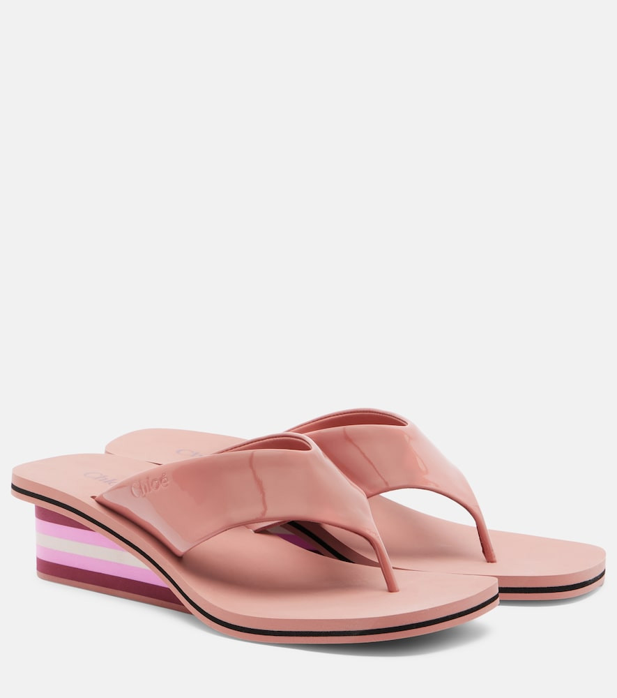 ChloÃ© Swimming Cool leather wedge thong sandals | Mytheresa (US/CA)