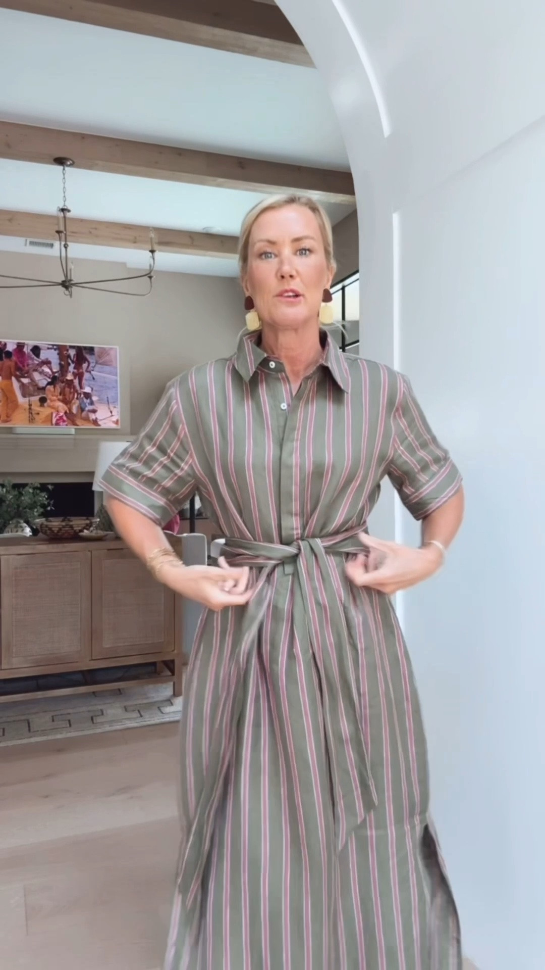 Another look at this belted shirtdress. So so good!!
Dress: xs
Sweater: small 
Heels: 7.5

#LTKootd #LTKOver40 #LTKSeasonal