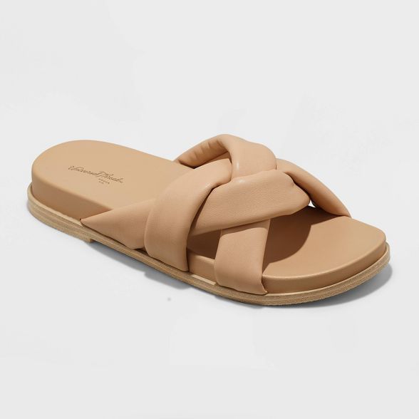 Women&#39;s Cosette Padded Slide Sandals - Universal Thread&#8482; Tan 8.5 | Target