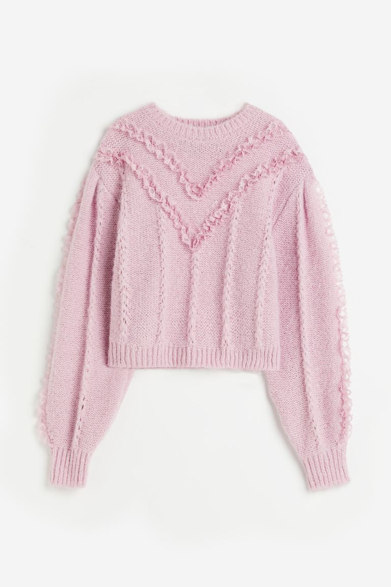 Lace-trimmed Sweater - Pink - Ladies | H&M US | H&M (US + CA)