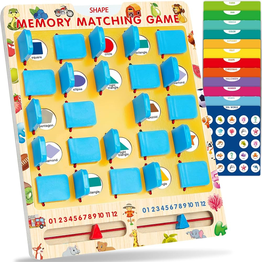 Matching Memory Game for Kids Ages 3-5 4-8, Travel Toys for Toddlers 3-5, Board Games for Kids 4-... | Amazon (US)