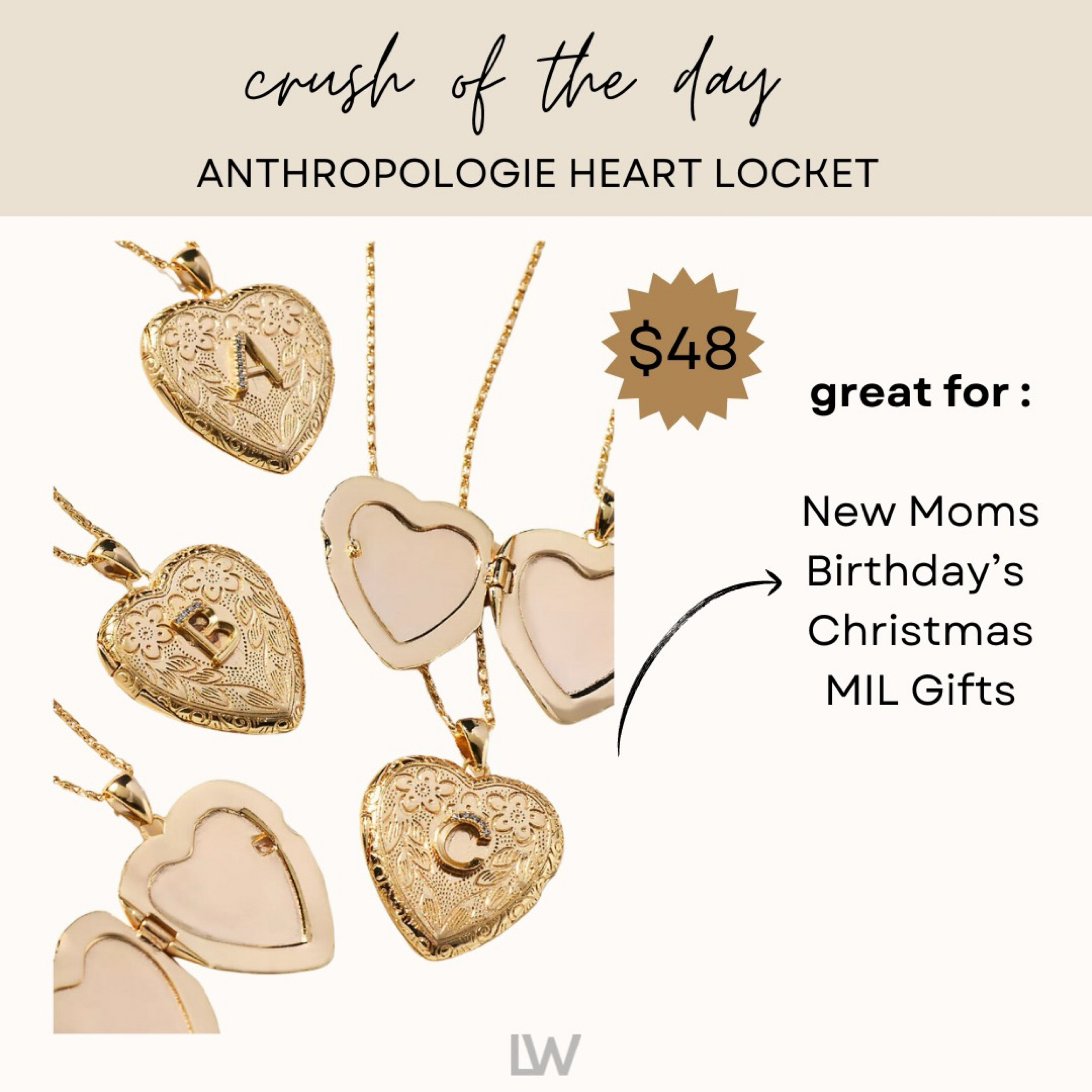Crush of the Day! @anthropologie heart locket, perfect as a gift or for you!🤎