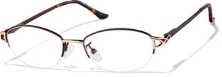 Zenni Women's Oval Glasses Brown Metal Frame | Zenni Optical (US & CA)