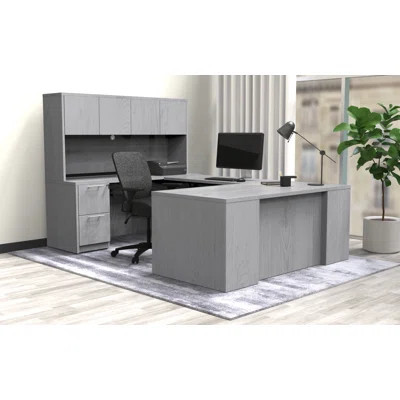 Caleidh U-Shape Executive Desk Office Set with Storage | Wayfair North America
