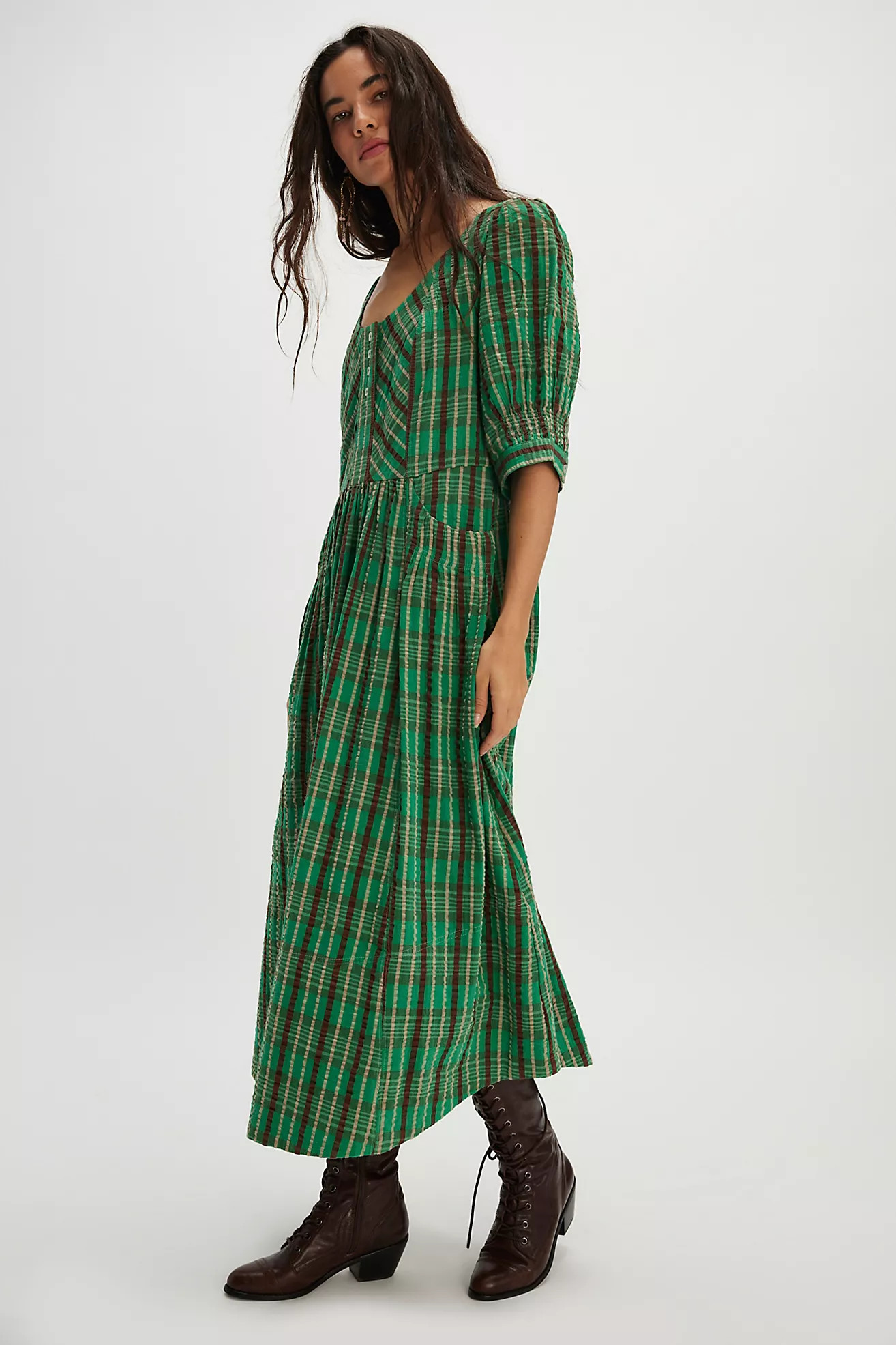 Tulie Plaid Midi Dress | Free People (Global - UK&FR Excluded)