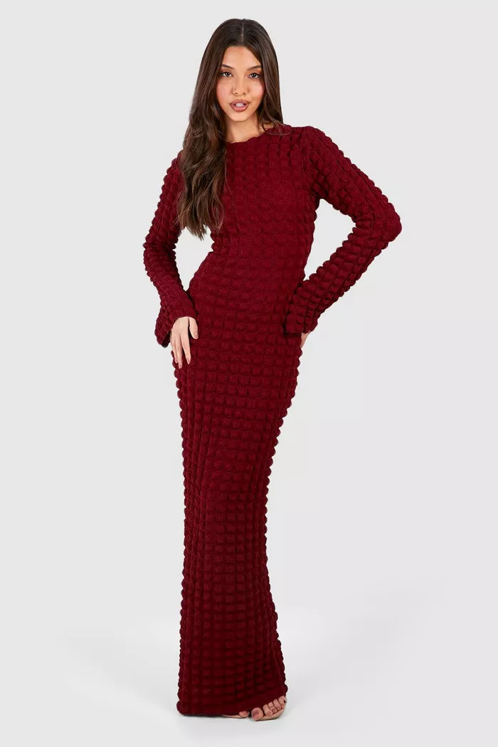 Bubble Textured Maxi Dress | boohoo (US & Canada)