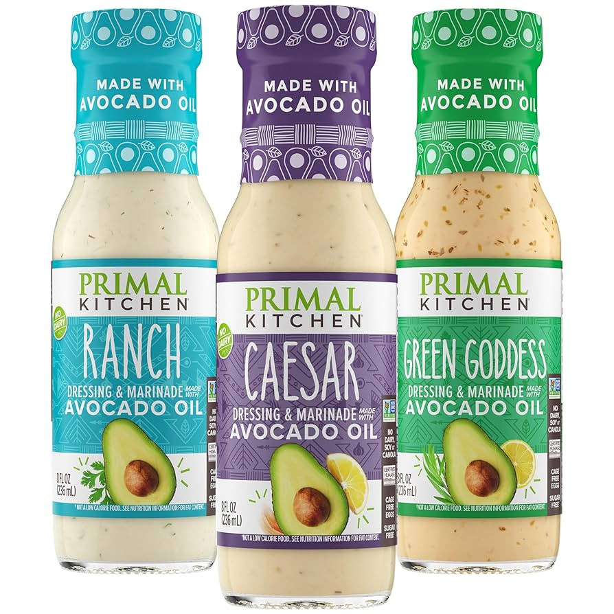 Primal Kitchen Ranch Dressing, Caesar Dressing, and Green Goddess Dressing & Marinade, Made with ... | Amazon (US)