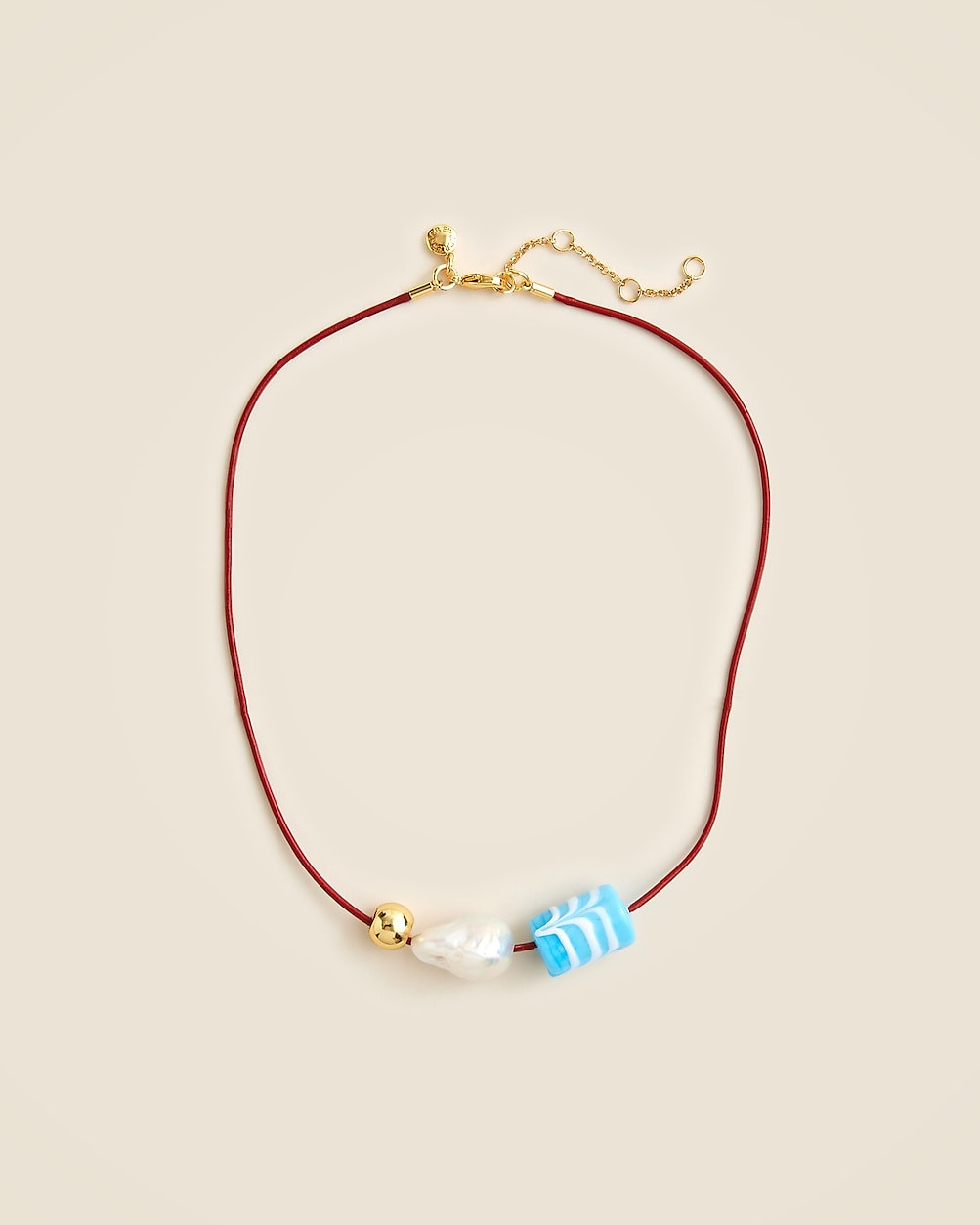 Beaded leather cord necklace | J. Crew US