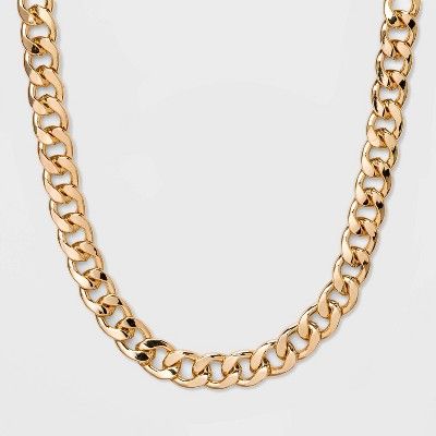 Chunky Curb Chain Necklace - A New Day&#8482; Metallic Gold | Target