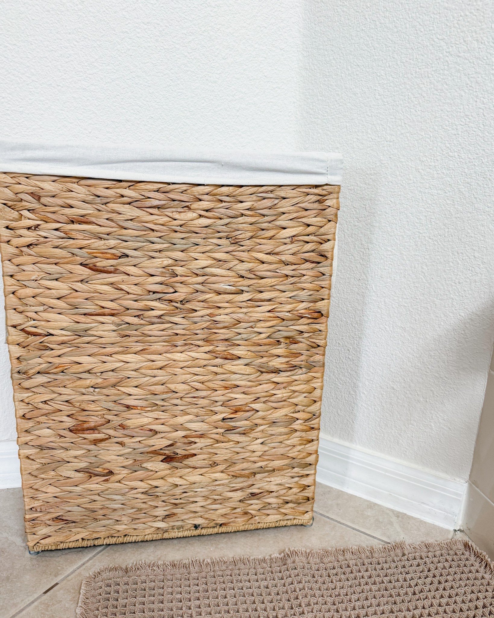 New laundry basket for our master bathroom! I will also link these rugs we have as well, I love the look of the waffle texture! 

#LTKHome #LTKFindsUnder50