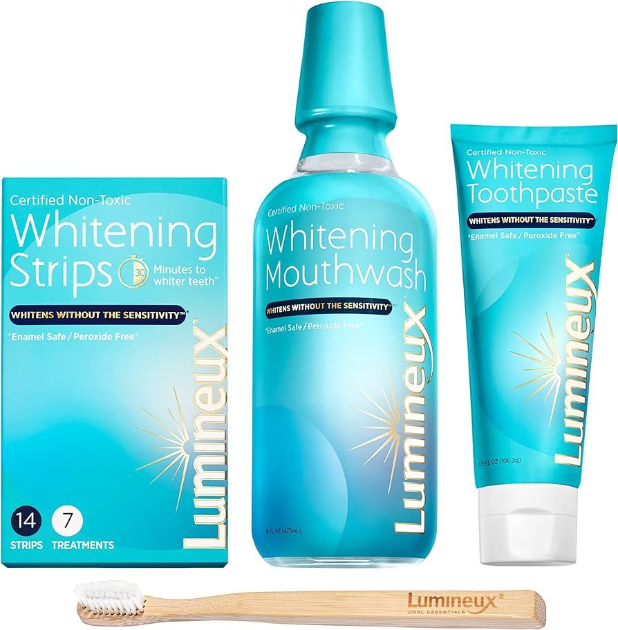Lumineux Teeth Whitening Kit - Includes 7 Whitening Treatments, 1 Mouthwash, 1 Toothpaste & 1 Too... | Amazon (US)